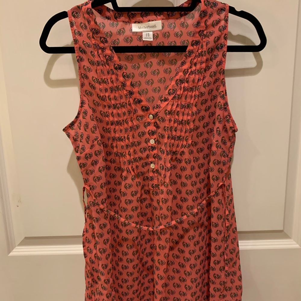 Sleeveless Patterned Maternity Shirt